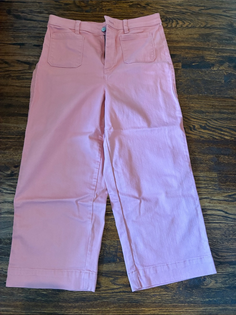Talbots Dusty Pink High-Waist Wide Crop Pants